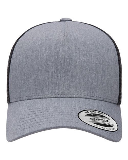 YP Classics Heather/ Black / Adjustable Five-Panel Retro Trucker Cap