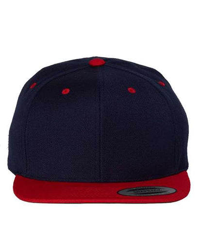 YP Classics Navy/ Red / Adjustable Premium Flat Bill Snapback Cap