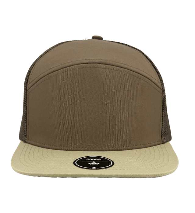 Zapped Headwear Brown Khaki Front Zapped Cobra