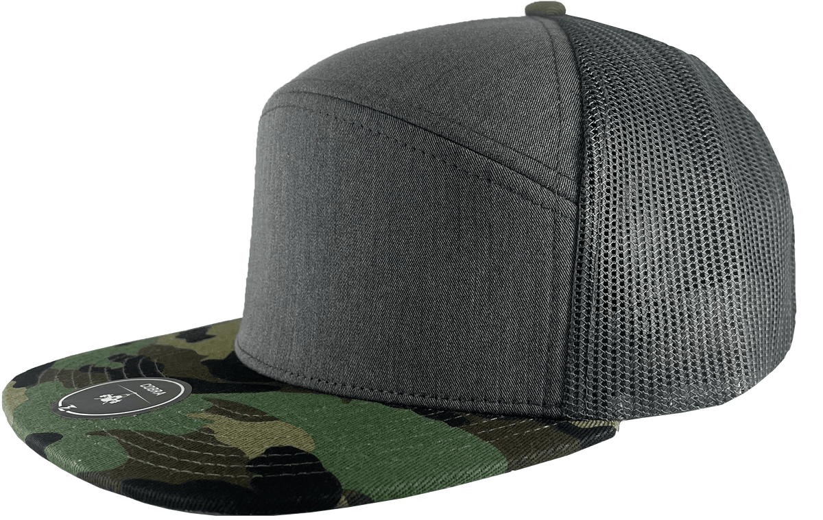 Zapped Headwear Camo Bill Heather Grey Front Zapped Cobra