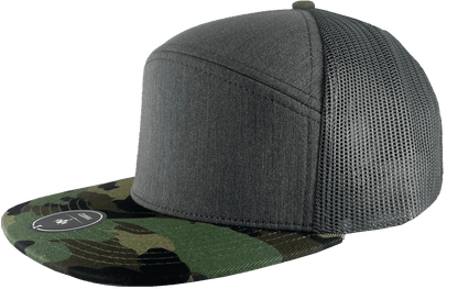 Zapped Headwear Camo Bill Heather Grey Front Zapped Cobra