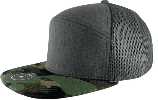 Zapped Headwear Camo Bill Heather Grey Front Zapped Cobra